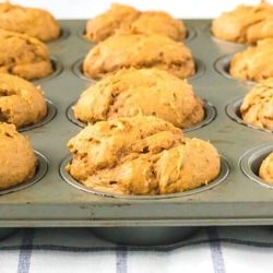 Super Easy Pumpkin Muffins from Cake Mix recipes - Breakfasts breads